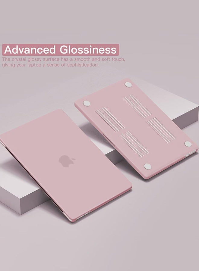 SUNDAREE متوافق مع حافظة MacBook Air مقاس 13 بوصة (موديلات 2025، 2024، 2023، 2022، M4، A3240، M3، A3113، M2، A2681)، غطاء صلب، حقيبة واقية، غطاء لوحة مفاتيح، واقي شاشة لجهاز MacBook Air مقاس 13.6 بوصة، لون وردي فاتح - Image 4